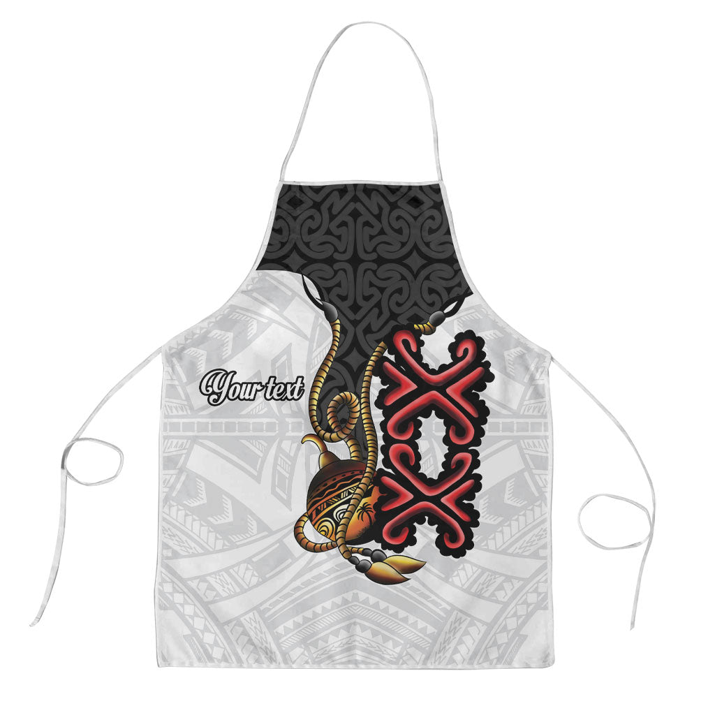 Personalised Papua New Guinea Oro Necklace Apron Black Melanesia Traditional Pattern