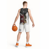 Personalised Papua New Guinea Oro Necklace Basketball Jersey Black Melanesia Traditional Pattern