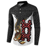 Personalised Papua New Guinea Oro Necklace Button Sweatshirt Black Melanesia Traditional Pattern