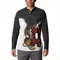 Personalised Papua New Guinea Oro Necklace Button Sweatshirt Black Melanesia Traditional Pattern