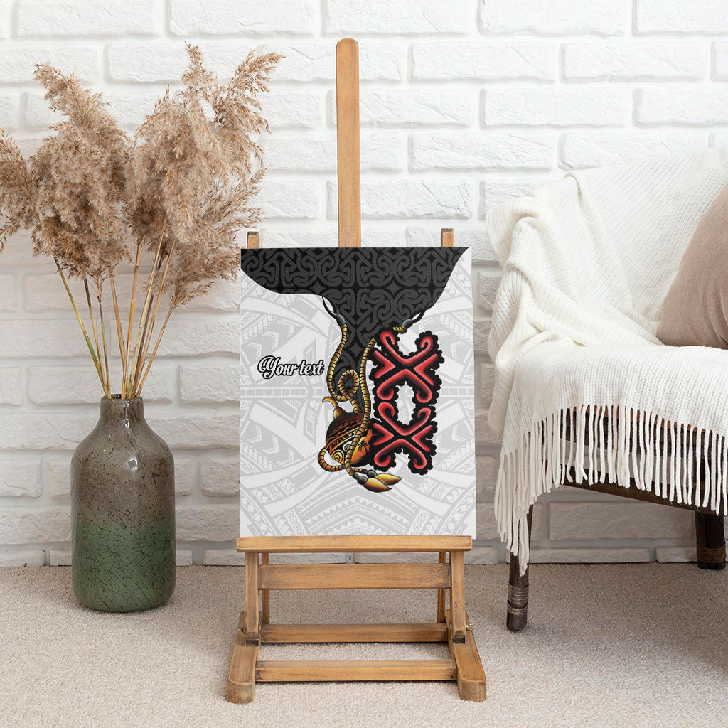 Personalised Papua New Guinea Oro Necklace Canvas Wall Art Black Melanesia Traditional Pattern