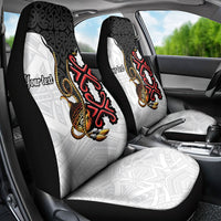 Personalised Papua New Guinea Oro Necklace Car Seat Cover Black Melanesia Traditional Pattern