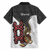 Personalised Papua New Guinea Oro Necklace Hawaiian Shirt Black Melanesia Traditional Pattern