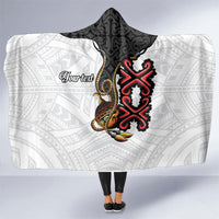 Personalised Papua New Guinea Oro Necklace Hooded Blanket Black Melanesia Traditional Pattern