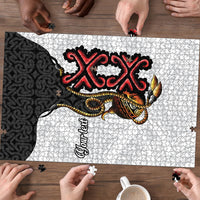 Personalised Papua New Guinea Oro Necklace Puzzle Black Melanesia Traditional Pattern