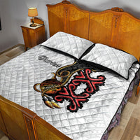 Personalised Papua New Guinea Oro Necklace Quilt Bed Set Black Melanesia Traditional Pattern