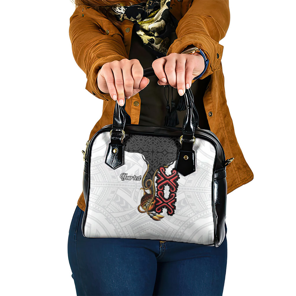 Personalised Papua New Guinea Oro Necklace Shoulder Handbag Black Melanesia Traditional Pattern