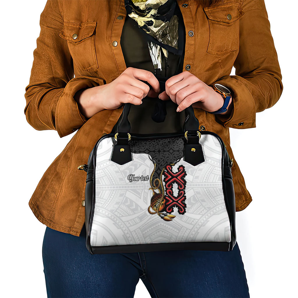 Personalised Papua New Guinea Oro Necklace Shoulder Handbag Black Melanesia Traditional Pattern
