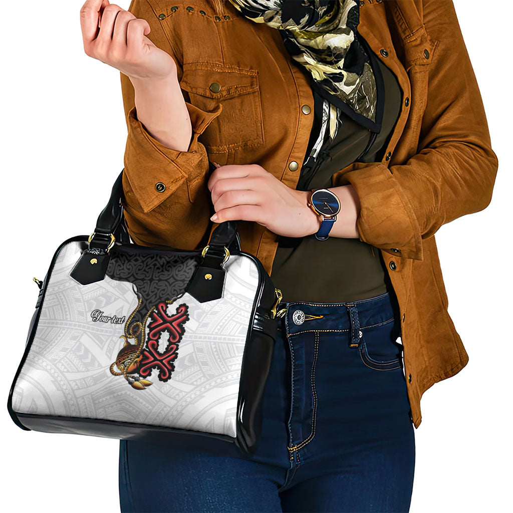 Personalised Papua New Guinea Oro Necklace Shoulder Handbag Black Melanesia Traditional Pattern