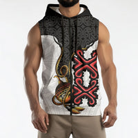 Personalised Papua New Guinea Oro Necklace Sleeveless Zip Hoodie Black Melanesia Traditional Pattern