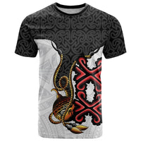 Personalised Papua New Guinea Oro Necklace T Shirt Black Melanesia Traditional Pattern
