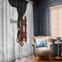 Personalised Papua New Guinea Oro Necklace Window Curtain Black Melanesia Traditional Pattern