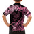 Polynesian Floral Butterfly Family Matching Off Shoulder Short Dress and Hawaiian Shirt Breast Cancer Pink Ribbon LT9 - Polynesian Pride