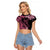 Polynesian Floral Butterfly Raglan Cropped T Shirt Breast Cancer Pink Ribbon LT9 Female Pink - Polynesian Pride