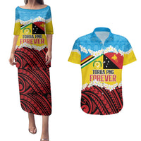 Personalised Torba PNG Forever Couples Matching Puletasi and Hawaiian Shirt Polynesian Sand Art - Polynesian Pride