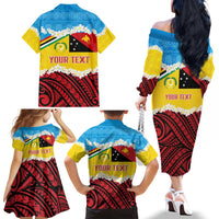 Personalised Torba PNG Forever Family Matching Off The Shoulder Long Sleeve Dress and Hawaiian Shirt Polynesian Sand Art - Polynesian Pride