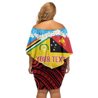 Personalised Torba PNG Forever Family Matching Off Shoulder Short Dress and Hawaiian Shirt Polynesian Sand Art - Polynesian Pride