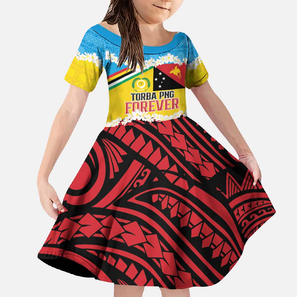 Personalised Torba PNG Forever Family Matching Short Sleeve Bodycon Dress and Hawaiian Shirt Polynesian Sand Art LT9 Daughter's Dress Green - Polynesian Pride
