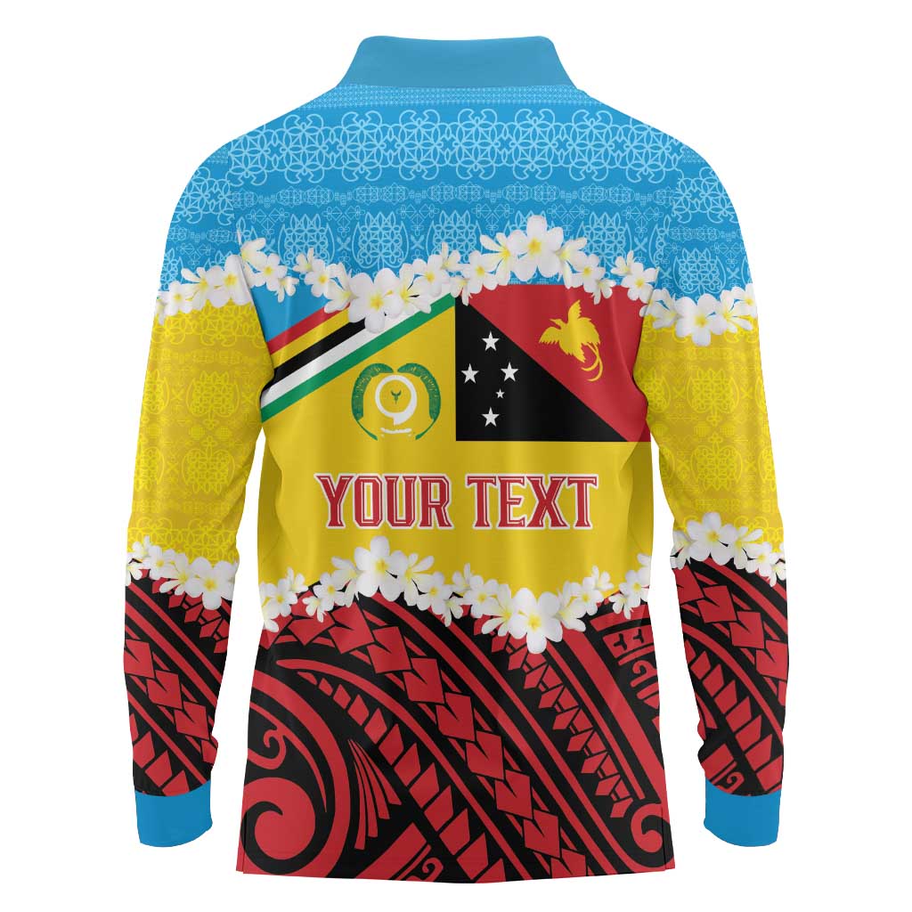 Personalised Torba PNG Forever Long Sleeve Polo Shirt Polynesian Sand Art - Polynesian Pride
