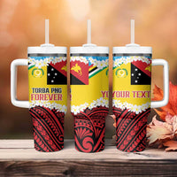 Personalised Torba PNG Forever Tumbler With Handle Polynesian Sand Art - Polynesian Pride