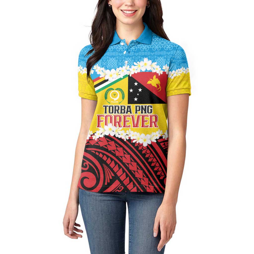 Personalised Torba PNG Forever Women Polo Shirt Polynesian Sand Art - Polynesian Pride