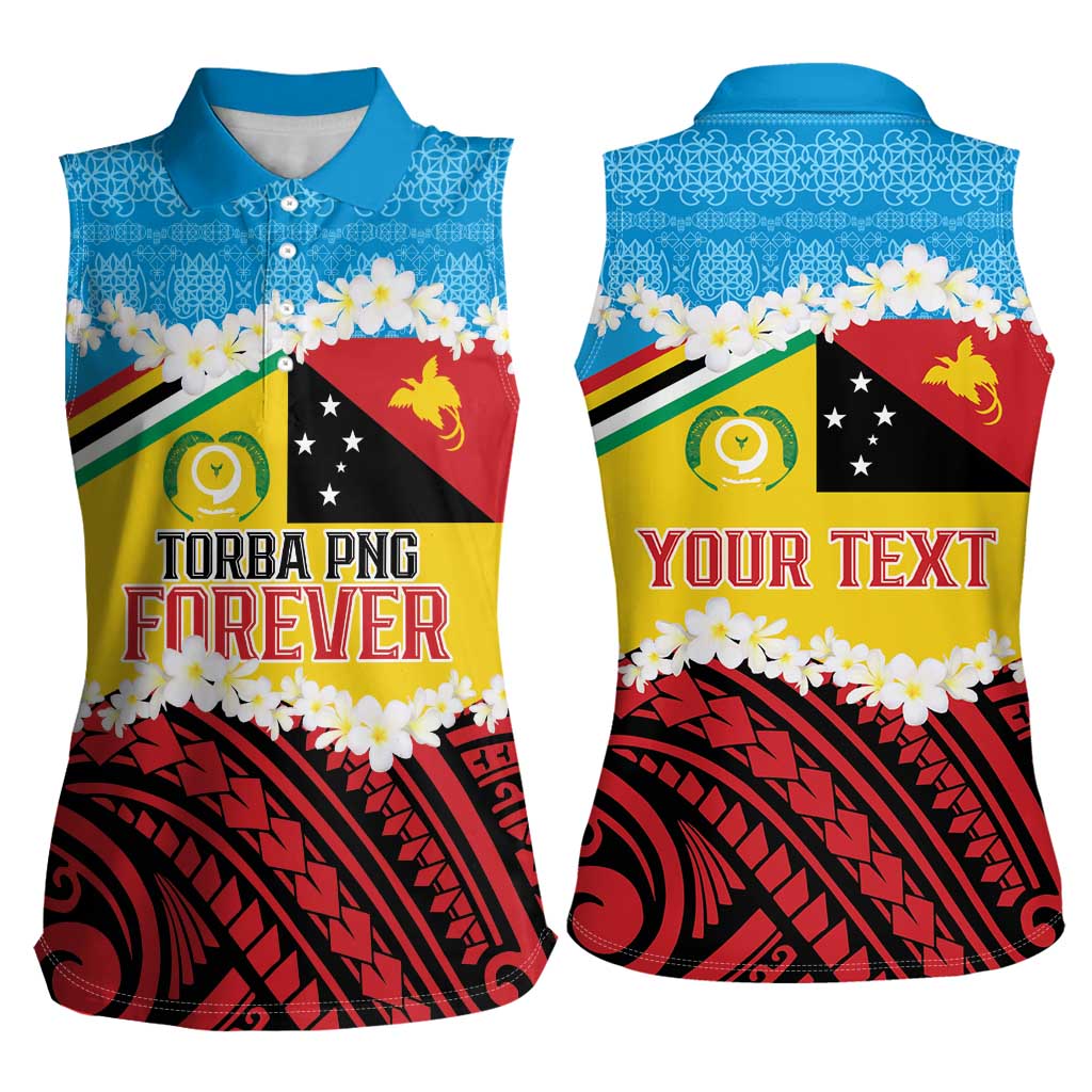 Personalised Torba PNG Forever Women Sleeveless Polo Shirt Polynesian Sand Art - Polynesian Pride