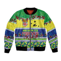 Personalised Malampa Fiji Forever Bomber Jacket Tagimoucia Polynesian Sand Drawing - Polynesian Pride