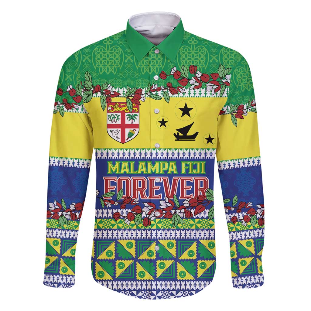 Personalised Malampa Fiji Forever Family Matching Long Sleeve Bodycon Dress and Hawaiian Shirt Tagimoucia Polynesian Sand Drawing - Polynesian Pride