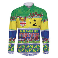 Personalised Malampa Fiji Forever Family Matching Long Sleeve Bodycon Dress and Hawaiian Shirt Tagimoucia Polynesian Sand Drawing - Polynesian Pride