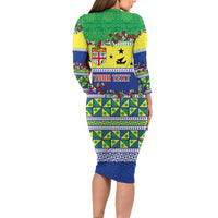 Personalised Malampa Fiji Forever Family Matching Long Sleeve Bodycon Dress and Hawaiian Shirt Tagimoucia Polynesian Sand Drawing - Polynesian Pride