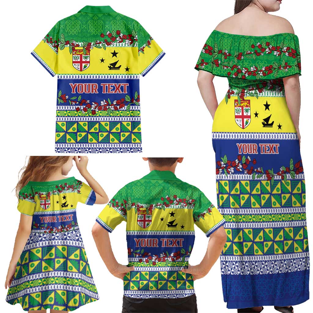 Personalised Malampa Fiji Forever Family Matching Off Shoulder Maxi Dress and Hawaiian Shirt Tagimoucia Polynesian Sand Drawing - Polynesian Pride