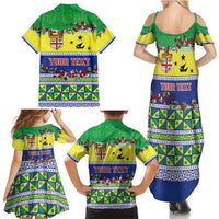 Personalised Malampa Fiji Forever Family Matching Summer Maxi Dress and Hawaiian Shirt Tagimoucia Polynesian Sand Drawing - Polynesian Pride
