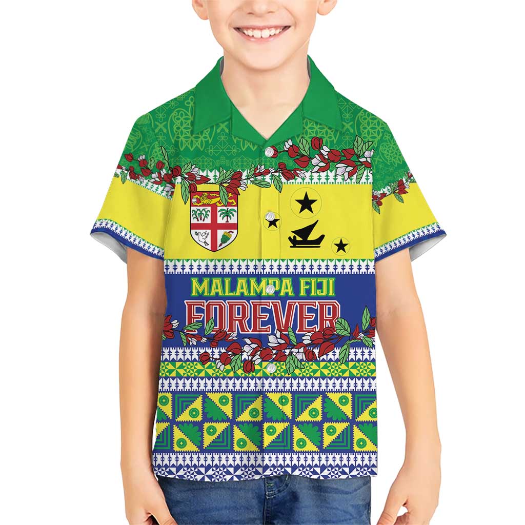 Personalised Malampa Fiji Forever Kid Hawaiian Shirt Tagimoucia Polynesian Sand Drawing - Polynesian Pride