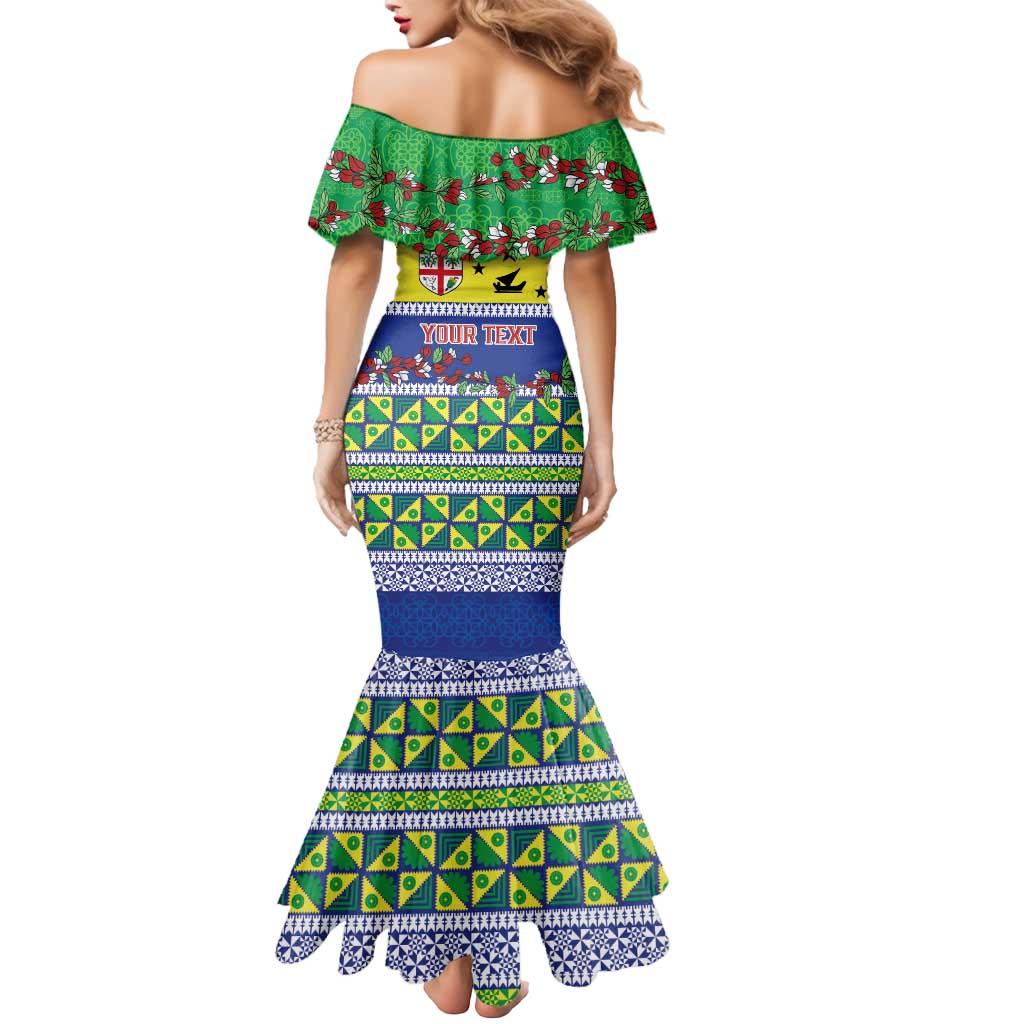 Personalised Malampa Fiji Forever Mermaid Dress Tagimoucia Polynesian Sand Drawing - Polynesian Pride