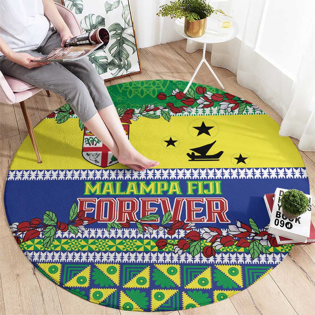 Malampa Fiji Forever Round Carpet Tagimoucia Polynesian Sand Drawing - Polynesian Pride
