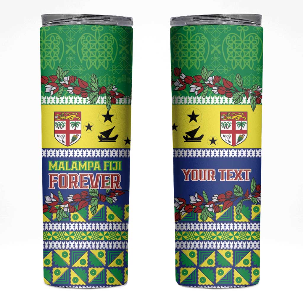 Personalised Malampa Fiji Forever Skinny Tumbler Tagimoucia Polynesian Sand Drawing - Polynesian Pride