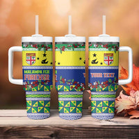 Personalised Malampa Fiji Forever Tumbler With Handle Tagimoucia Polynesian Sand Drawing - Polynesian Pride