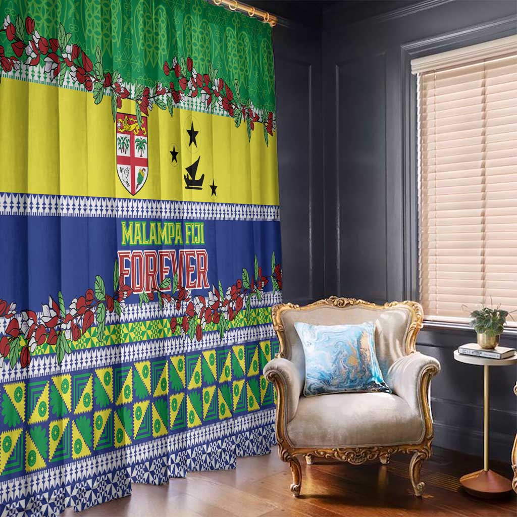 Malampa Fiji Forever Window Curtain Tagimoucia Polynesian Sand Drawing - Polynesian Pride