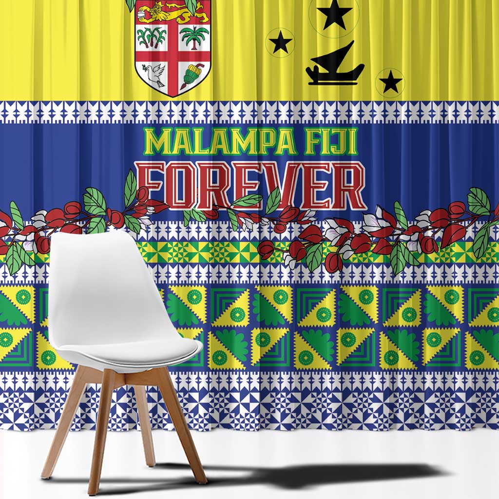 Malampa Fiji Forever Window Curtain Tagimoucia Polynesian Sand Drawing - Polynesian Pride