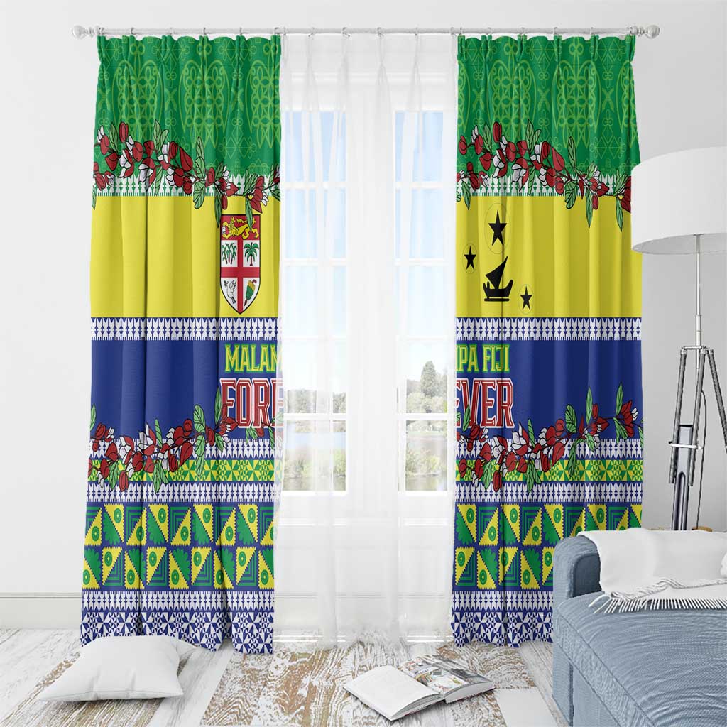 Malampa Fiji Forever Window Curtain Tagimoucia Polynesian Sand Drawing - Polynesian Pride