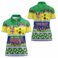 Personalised Malampa Fiji Forever Women Polo Shirt Tagimoucia Polynesian Sand Drawing - Polynesian Pride