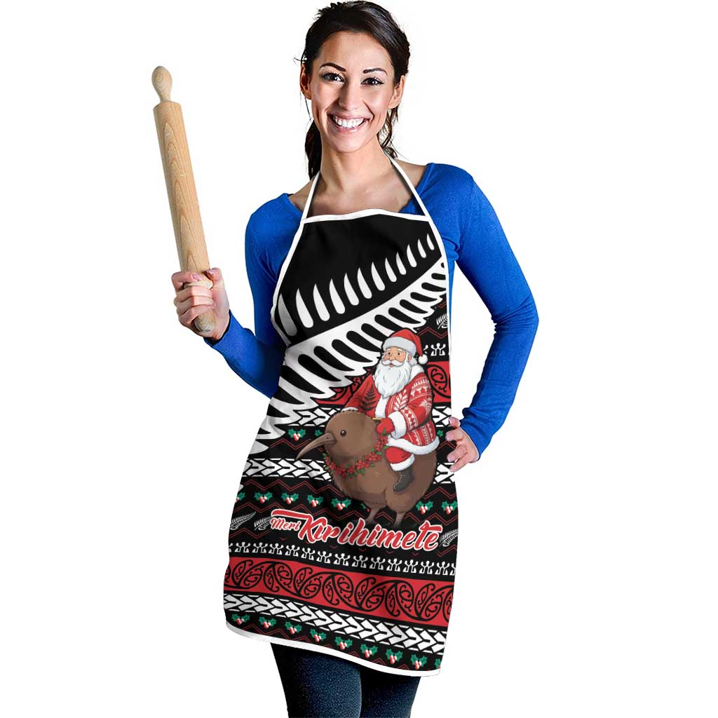 New Zealand Kiwi Santa Christmas Apron He Wairua Kirihimete - Polynesian Pride