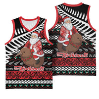 New Zealand Kiwi Santa Christmas Basketball Jersey He Wairua Kirihimete LT9 - Polynesian Pride