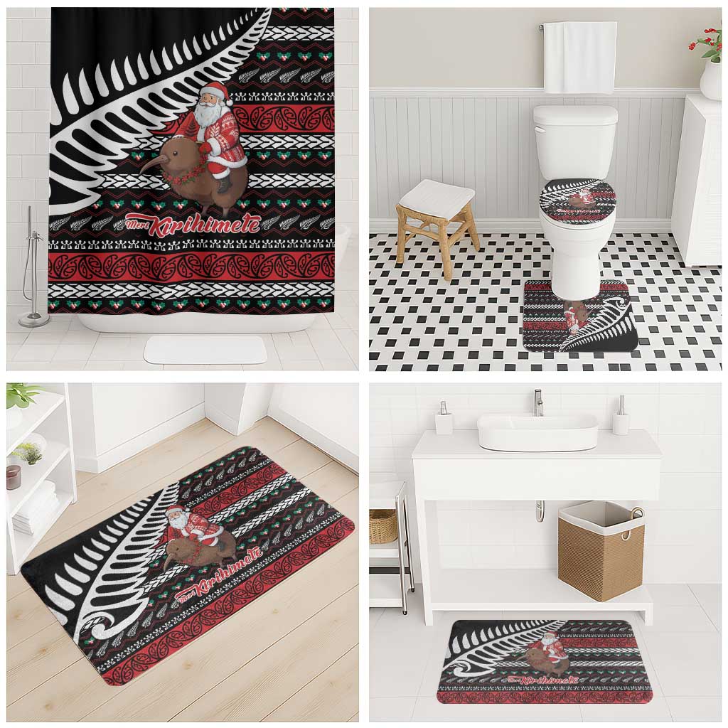 New Zealand Kiwi Santa Christmas Bathroom Set He Wairua Kirihimete - Polynesian Pride