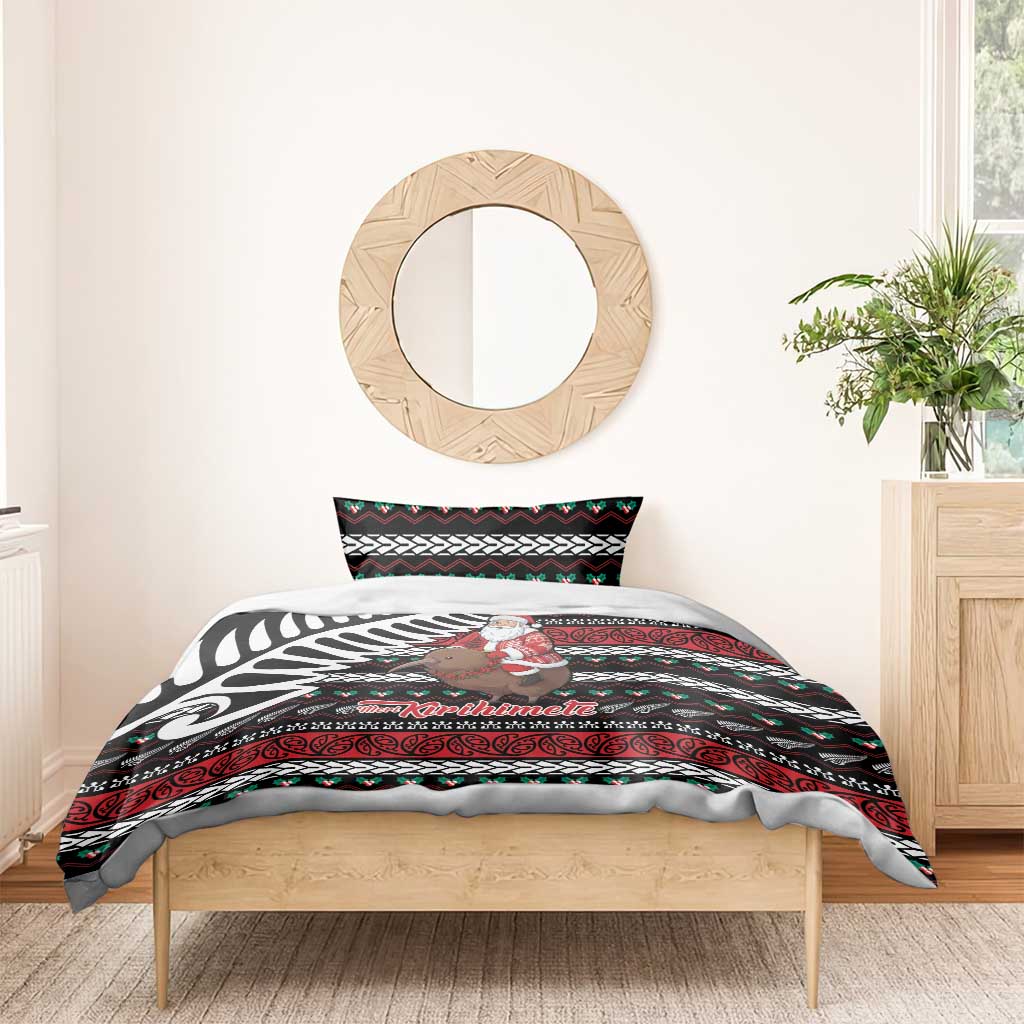 New Zealand Kiwi Santa Christmas Bedding Set He Wairua Kirihimete - Polynesian Pride