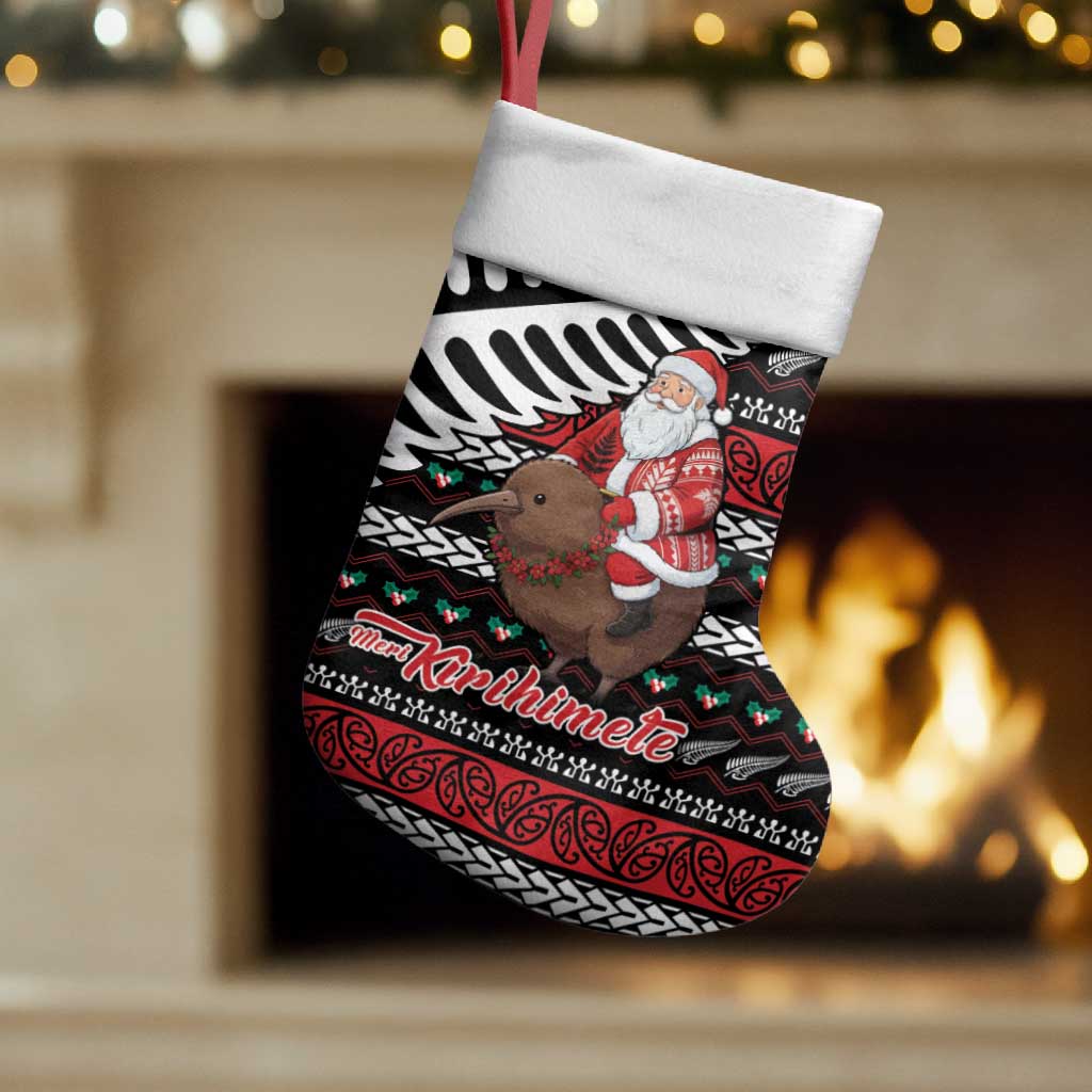 New Zealand Kiwi Santa Christmas Stocking He Wairua Kirihimete - Polynesian Pride