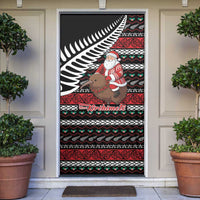 New Zealand Kiwi Santa Christmas Door Cover He Wairua Kirihimete LT9 Black - Polynesian Pride