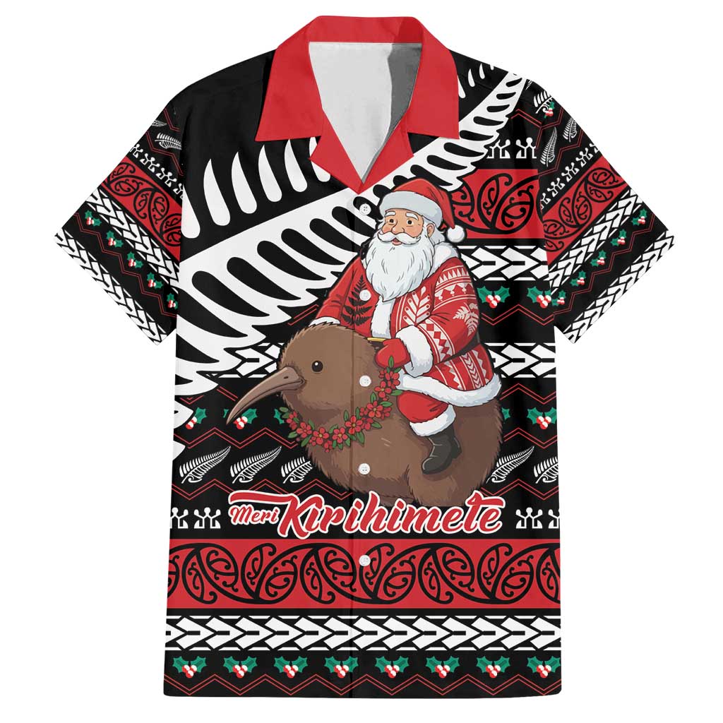 New Zealand Kiwi Santa Christmas Family Matching Long Sleeve Bodycon Dress and Hawaiian Shirt He Wairua Kirihimete - Polynesian Pride