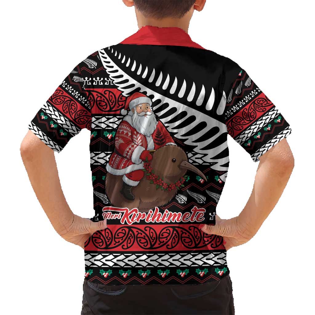 New Zealand Kiwi Santa Christmas Family Matching Puletasi and Hawaiian Shirt He Wairua Kirihimete - Polynesian Pride