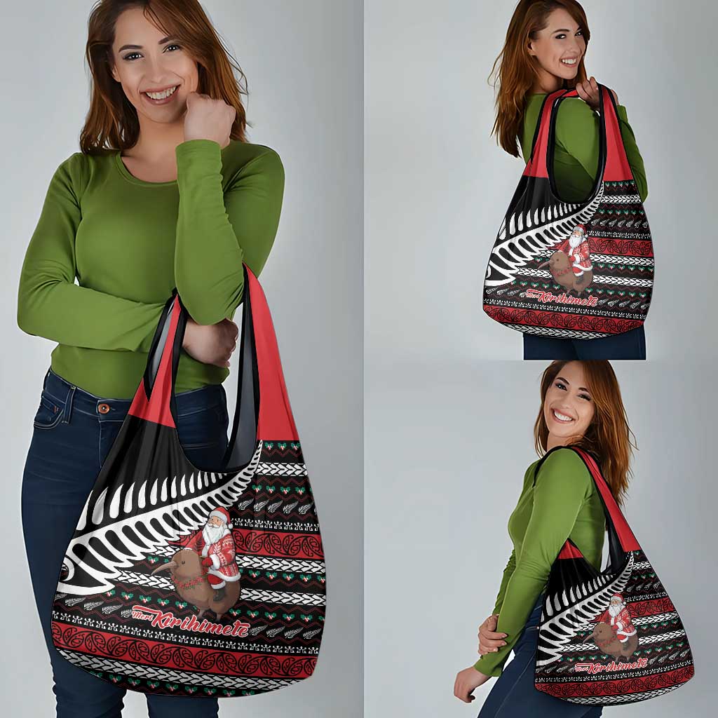 New Zealand Kiwi Santa Christmas Grocery Bag He Wairua Kirihimete LT9 - Polynesian Pride